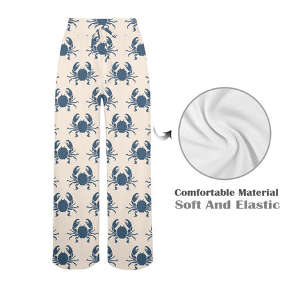 Crab Pattern Print Design 02 Women's Wide Leg Lounge Pants