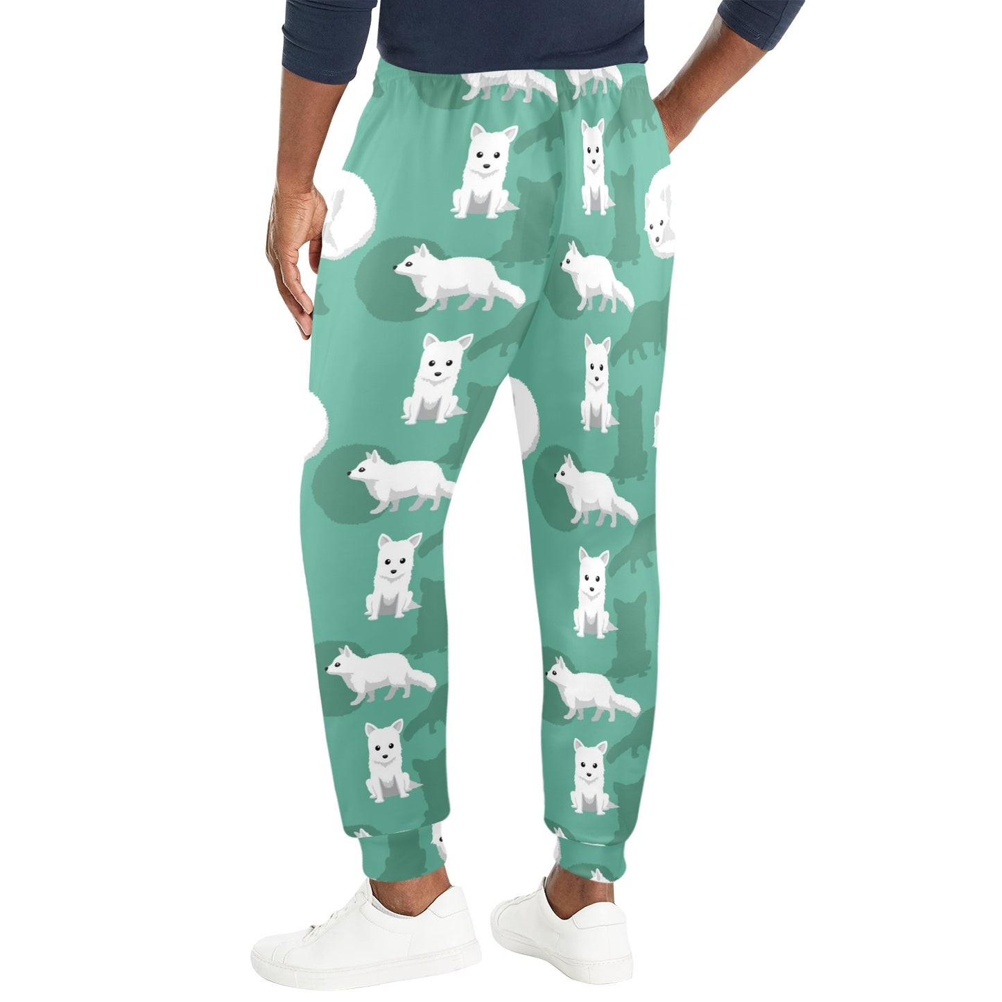 Arctic Fox Pattern Print Design Men's Casual Track Pants