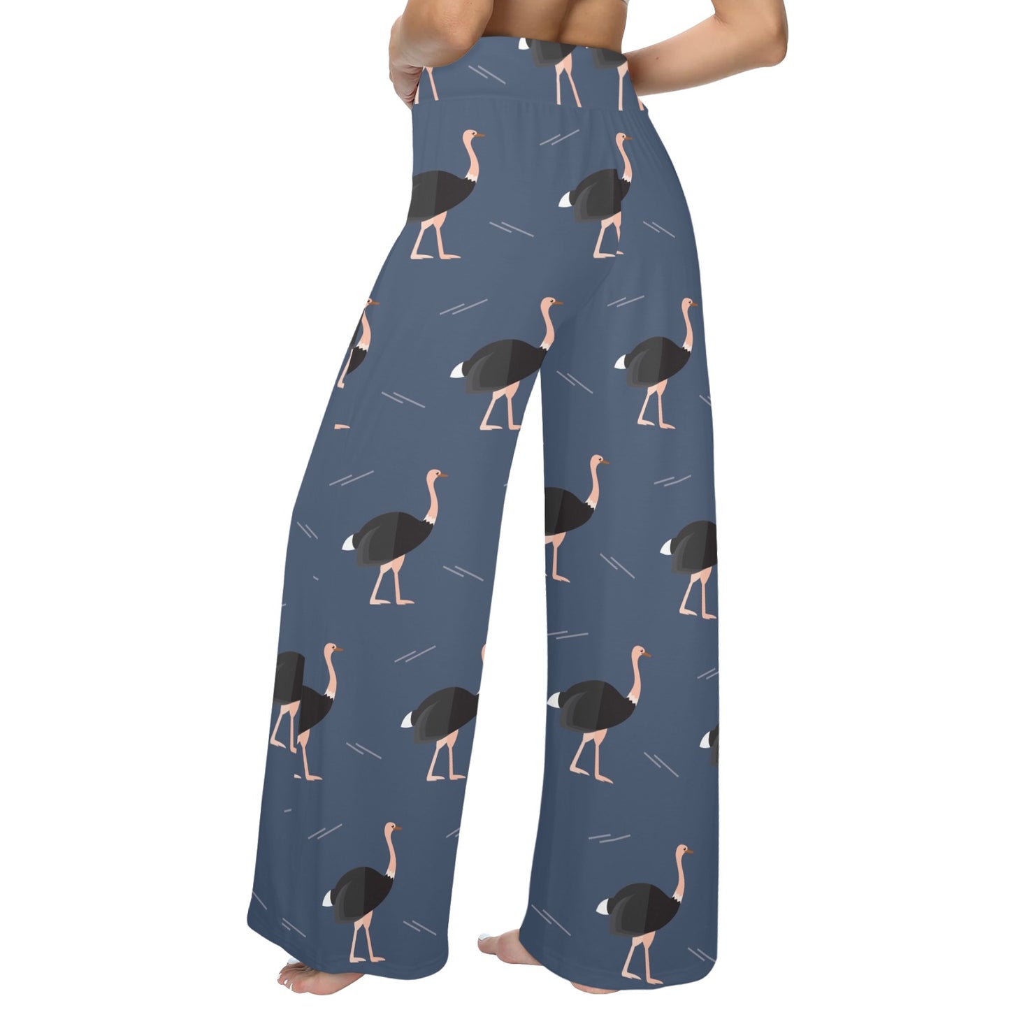 Ostrich Pattern Print Design 04 Women's Wide Leg Lounge Pants
