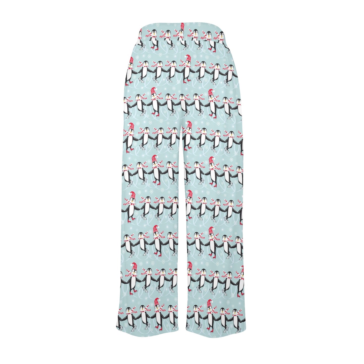Penguin Sking Design Women's Wide Leg Lounge Pants