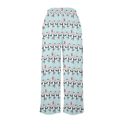 Penguin Sking Design Women's Wide Leg Lounge Pants