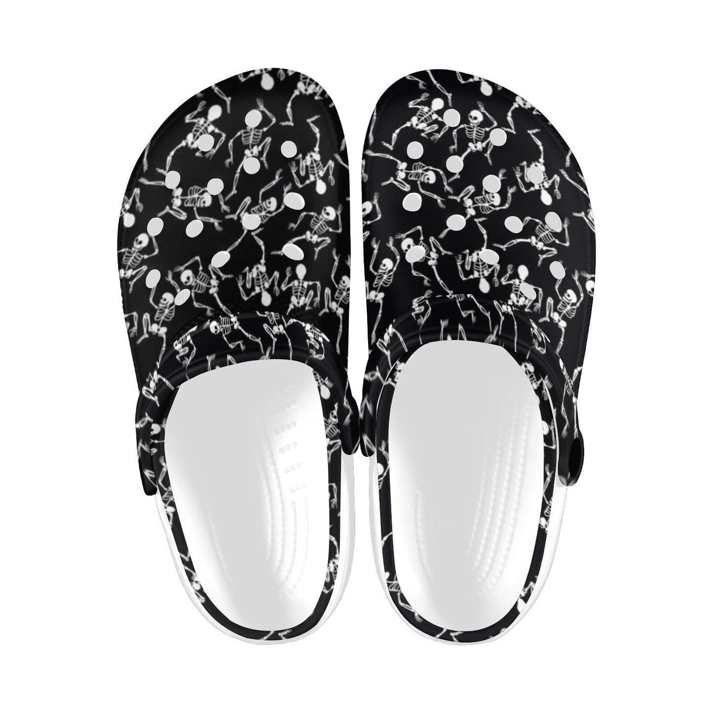 Skeleton Style Print Unisex Clogs Shoes