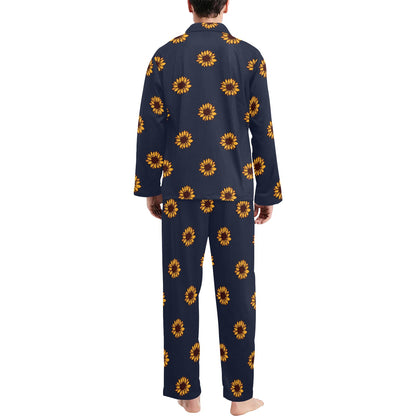 Sunflower Print Design LKS304 Men's Long Pajama Set