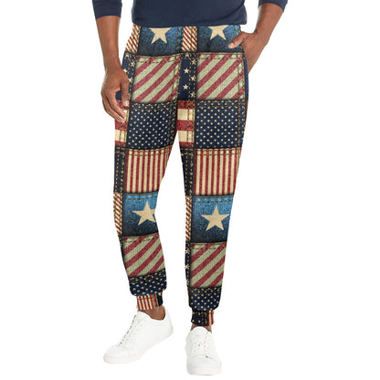 American flag Patchwork Design Men's Casual Track Pants