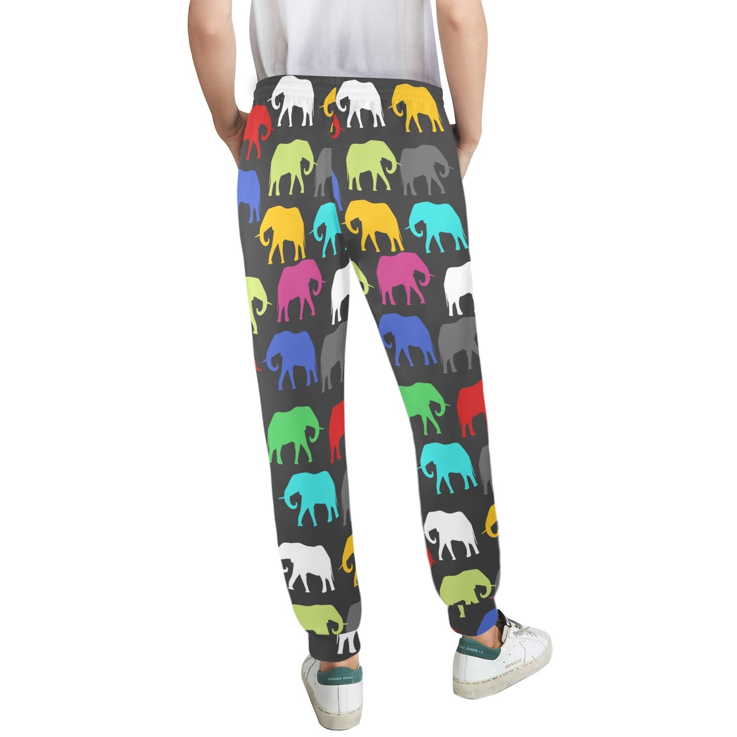 elephant colorful Design Print Pattern JJ0189 Women's Casual Track Pants
