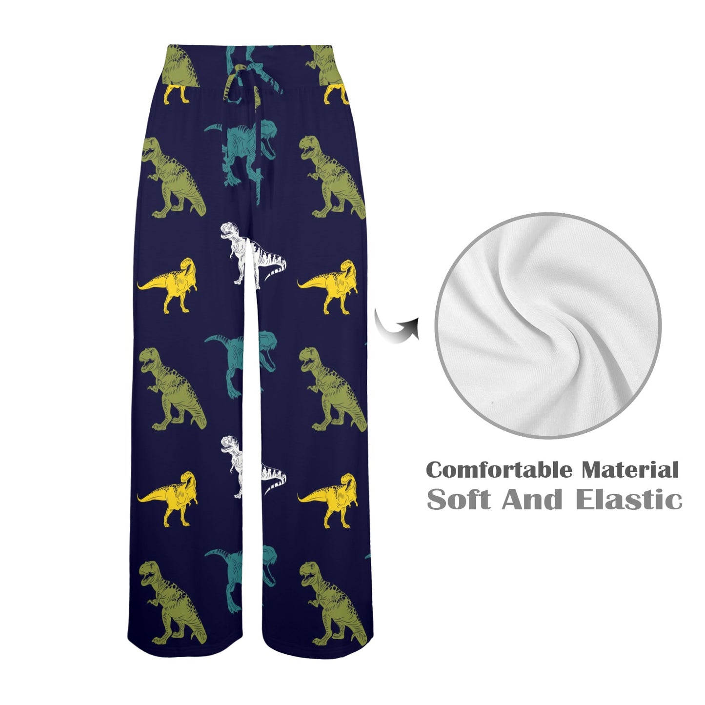 T Rex Pattern Print Design A07 Women's Wide Leg Lounge Pants