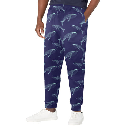 Blue Whale Print Design LKS402 Men's Casual Track Pants