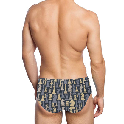 Chess Pattern Print Design 04 Men's Swimming Briefs