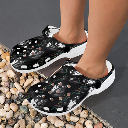 Wolf Black Dream Catcher Design Print Unisex Clogs Shoes
