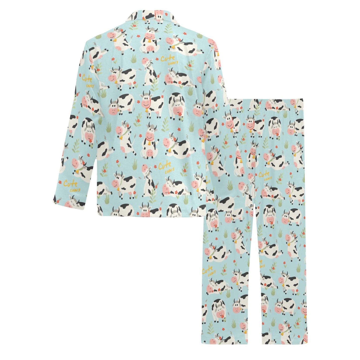 Cattle Print Design LKS403 Men's Long Pajama Set