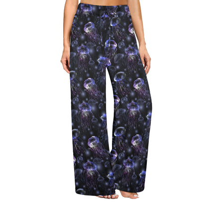 Jellyfish Themed Women's Wide Leg Lounge Pants