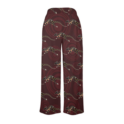Kangaroos Pattern Print Design 05 Women's Wide Leg Lounge Pants