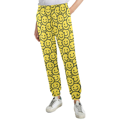 Smiley Face Emoji Print Design LKS302 Women's Casual Track Pants