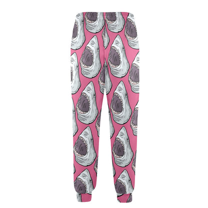 Great White Shark Pattern Print Design 01 Men's Casual Track Pants