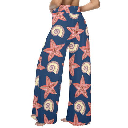Starfish Pattern Print Design 03 Women's Wide Leg Lounge Pants