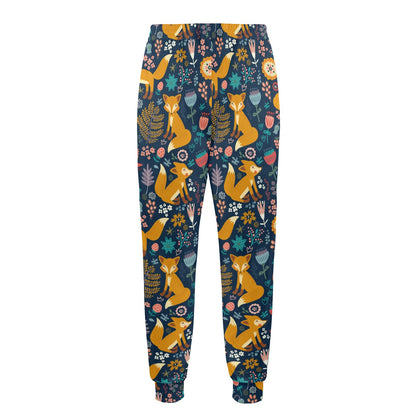 Fox Cute Jungle Print Pattern Men's Casual Track Pants