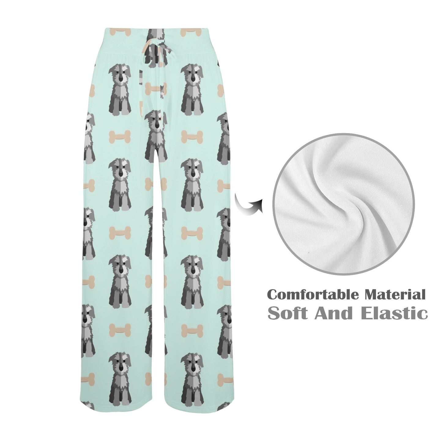 Schnauzers Pattern Print Design A03 Women's Wide Leg Lounge Pants