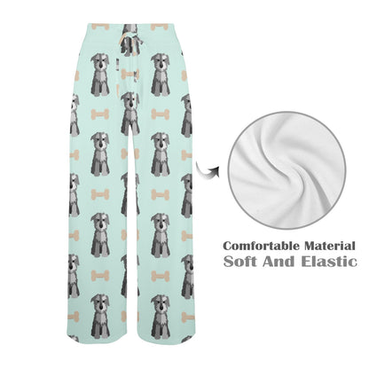 Schnauzers Pattern Print Design A03 Women's Wide Leg Lounge Pants