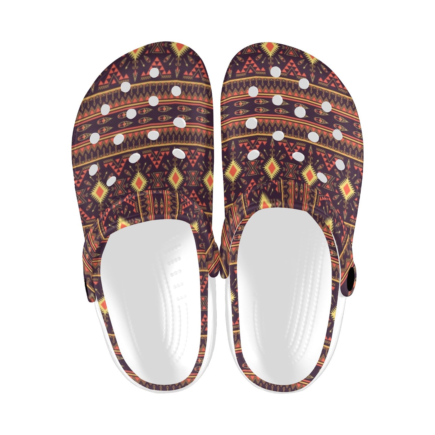 Southwest Ethnic Design Themed Print Unisex Clogs Shoes
