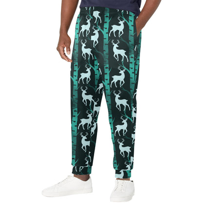 Deer Jungle Print Pattern Men's Casual Track Pants