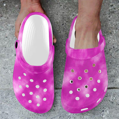 Tie Dye Pink Design Print Unisex Clogs Shoes