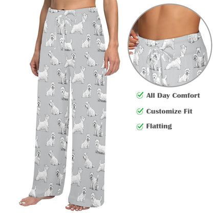Scottish Terriers Print Design LKS3011 Women's Wide Leg Lounge Pants