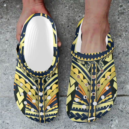 Polynesian Tattoo Print Unisex Clogs Shoes