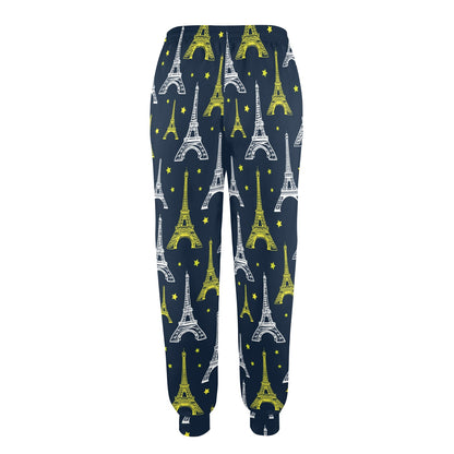 Eiffel Tower Star Print Women's Casual Track Pants