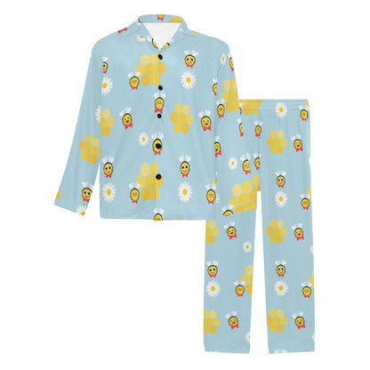 Bee Cute Print Design LKS304 Men's Long Pajama Set