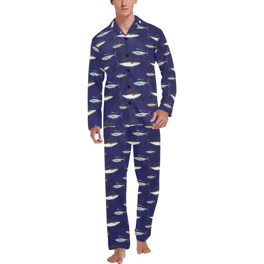 Tuna Fish Print Design LKS304 Men's Long Pajama Set