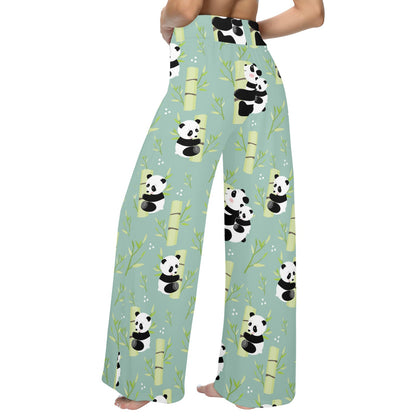 Panda Pattern Print Design A03 Women's Wide Leg Lounge Pants