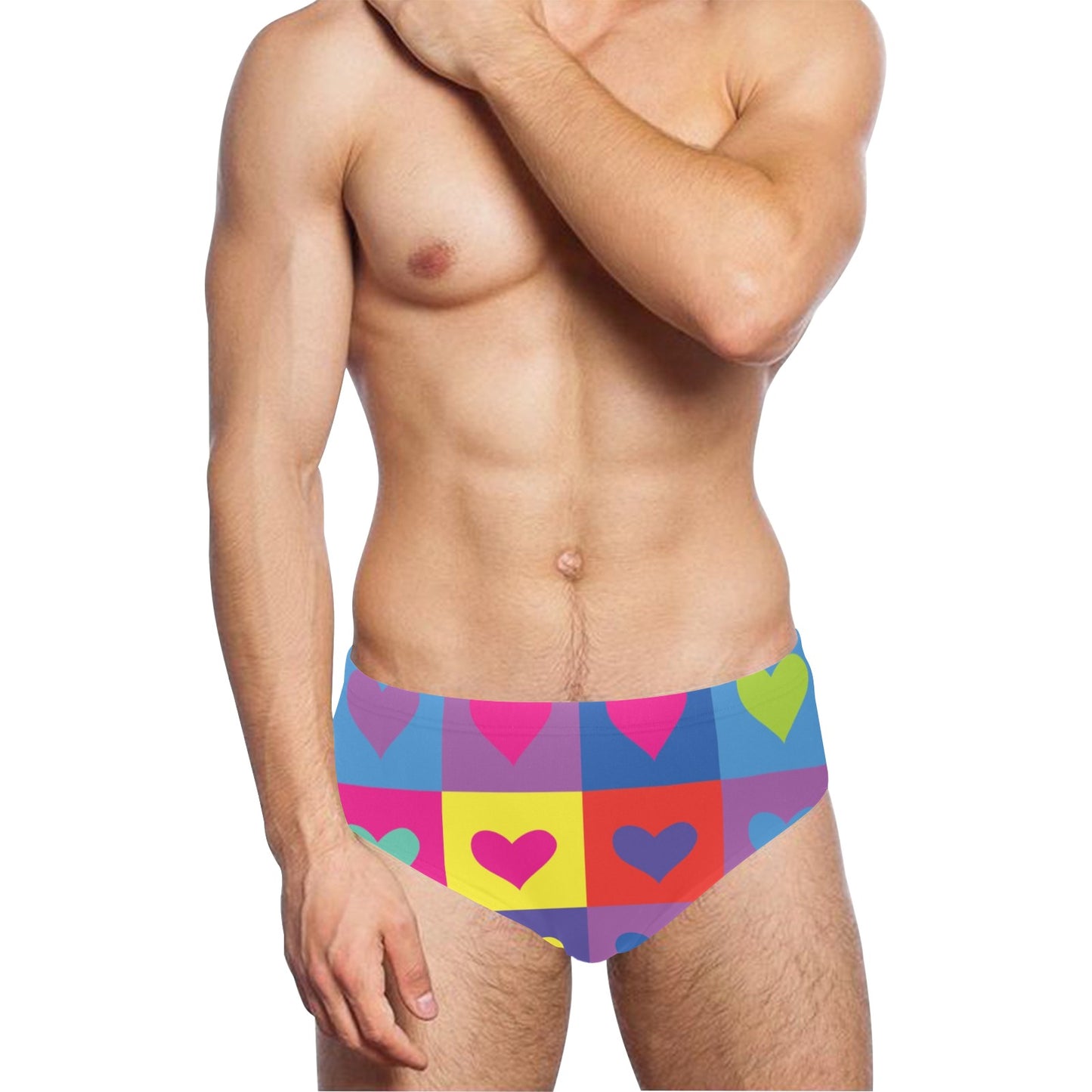 Pop Art Heart Pattern Print Design A01 Men's Swimming Briefs