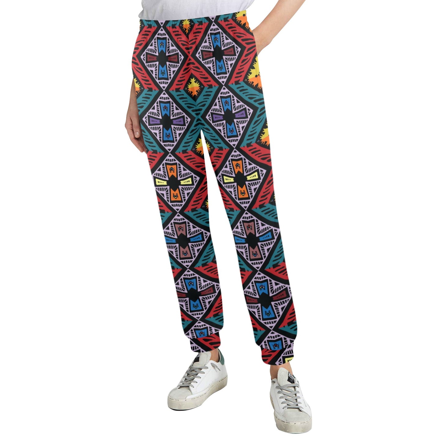 African Pattern Print Design 08 Women's Casual Track Pants