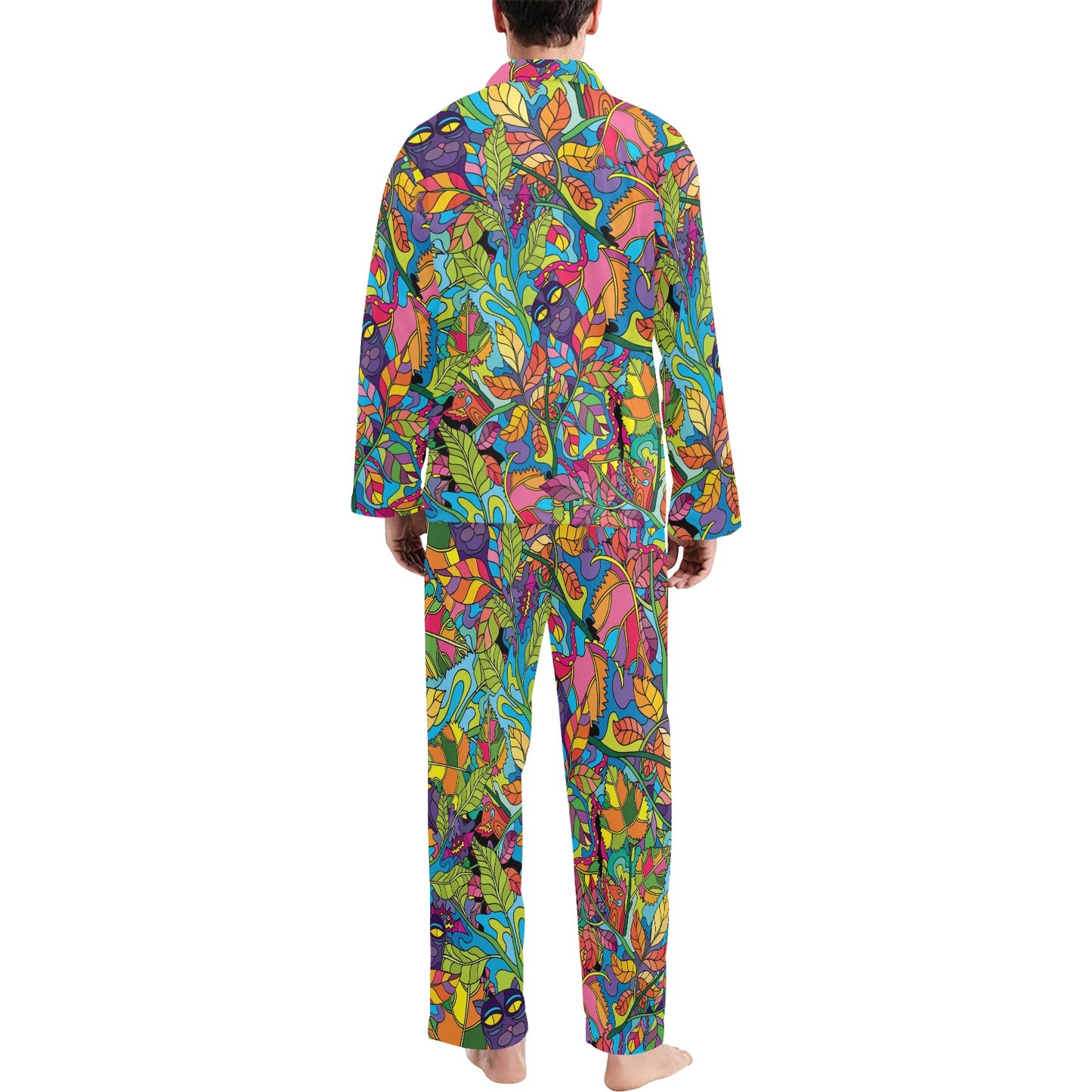 Trippy Print Design LKS301 Men's Long Pajama Set