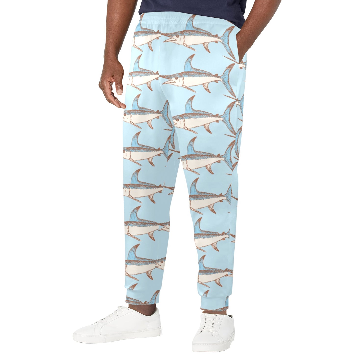 Swordfish Pattern Print Design 01 Men's Casual Track Pants
