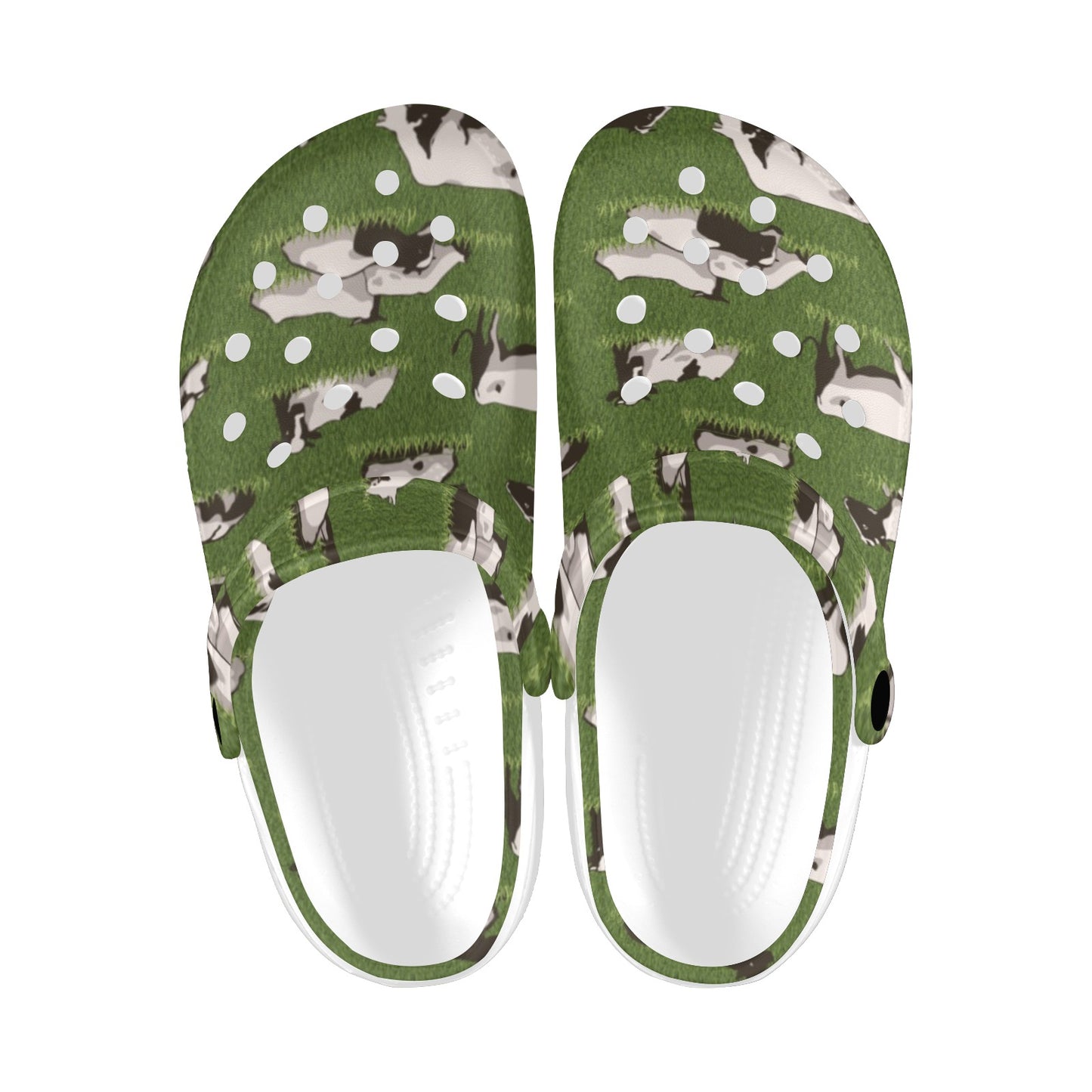 Cow on Grass Print Pattern Unisex Clogs Shoes