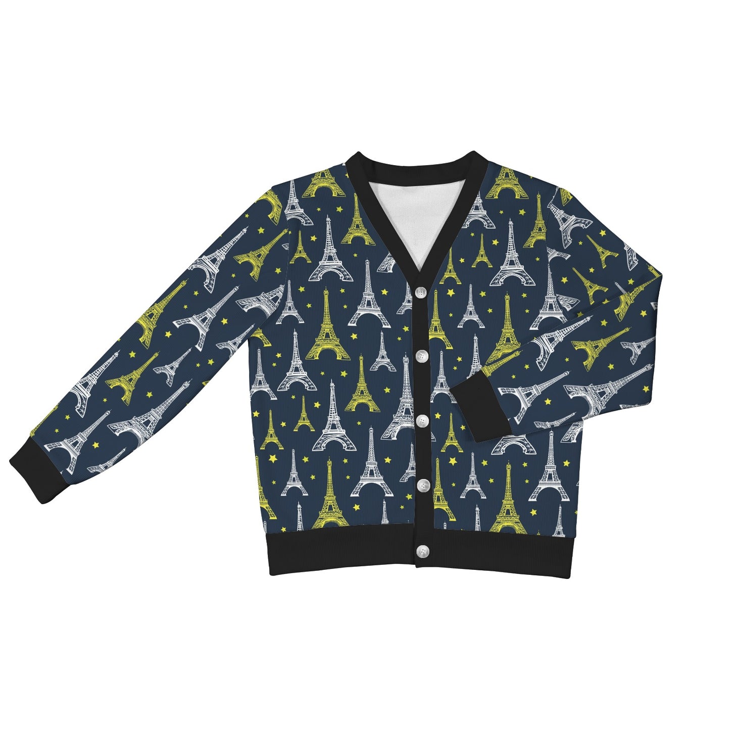Eiffel Tower Star Print Women's Cardigan