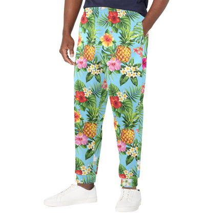 Pineapple Hawaiian flower Tropical Men's Casual Track Pants