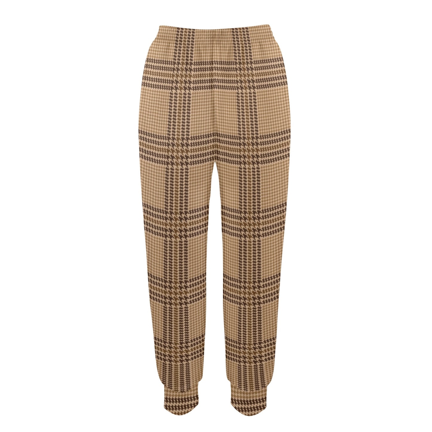 Houndstooth Brown Pattern Print Design 04 Women's Casual Track Pants
