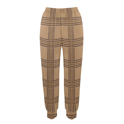 Houndstooth Brown Pattern Print Design 04 Women's Casual Track Pants