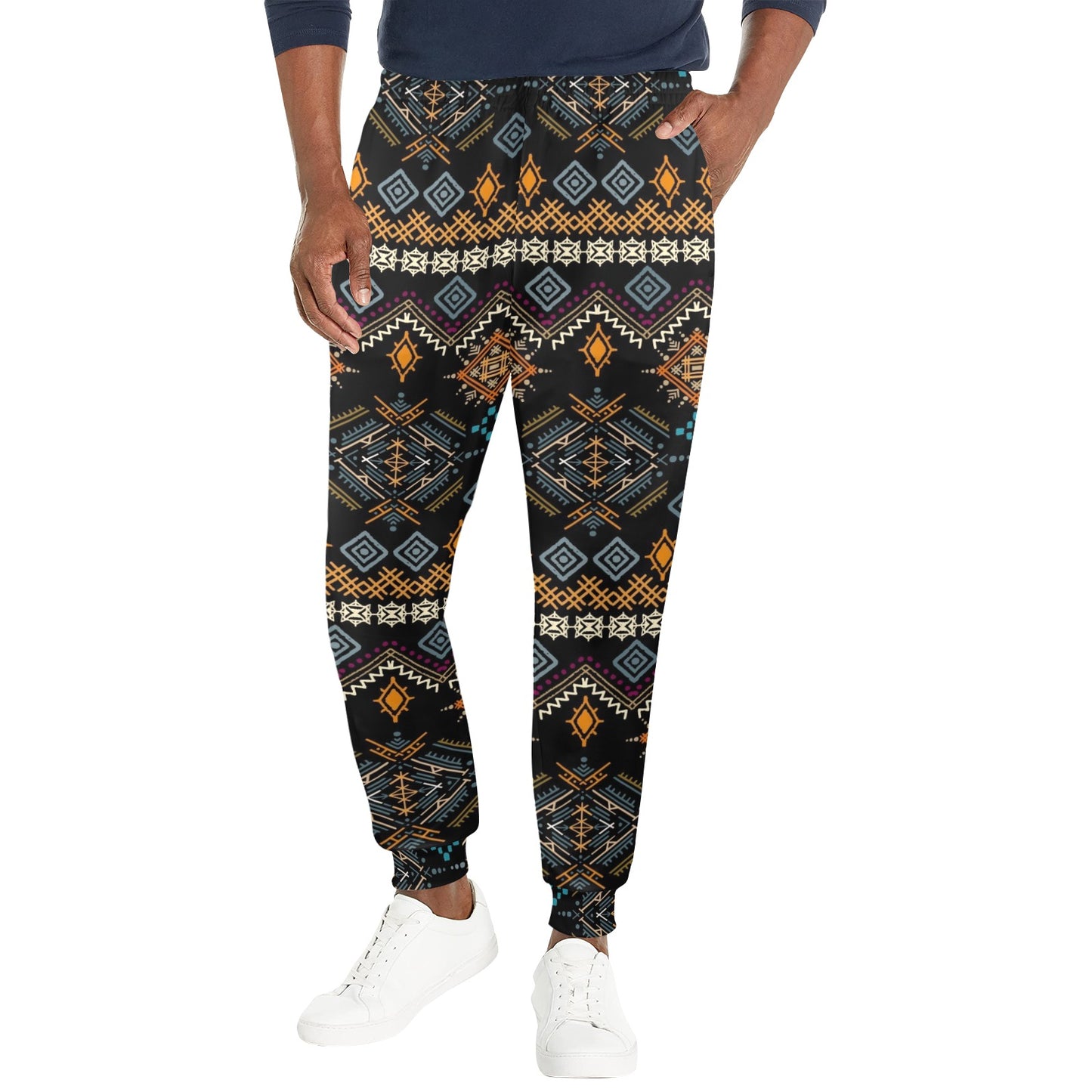 Ethnic Design Print Pattern JJ0135 Men's Casual Track Pants