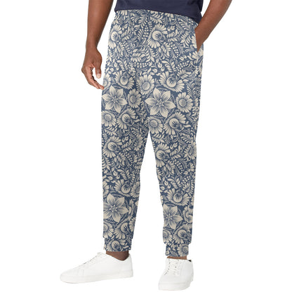 Elegant Floral Print Pattern Men's Casual Track Pants