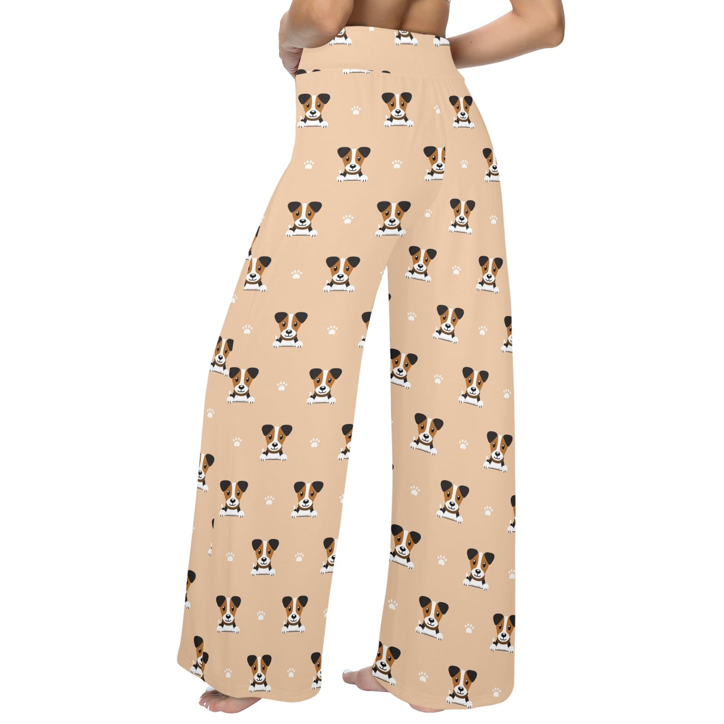 Russell Terriers Print Design LKS3011 Women's Wide Leg Lounge Pants