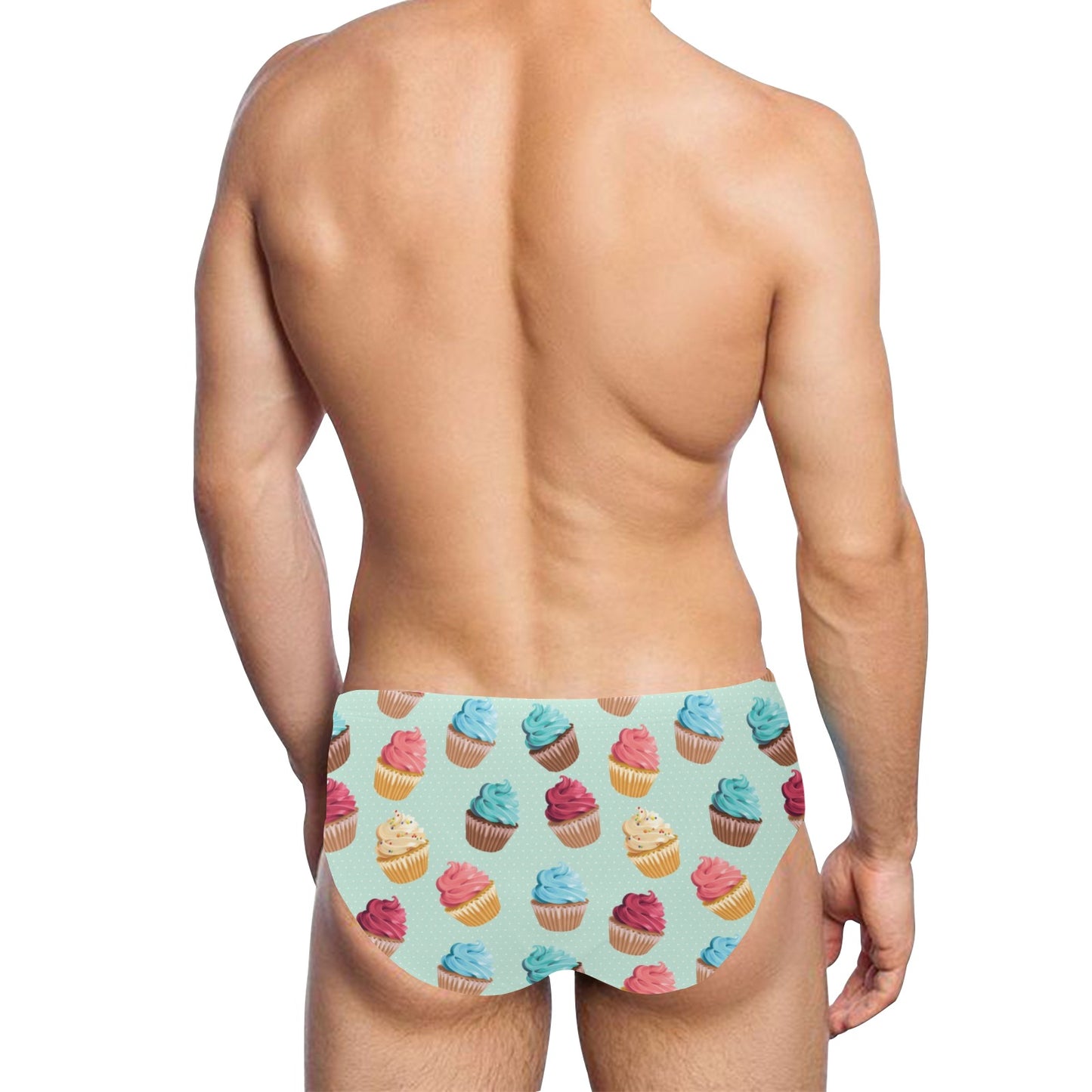 Cupcake Pattern Print Design 01 Men's Swimming Briefs