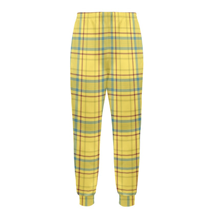 Tartan Yellow Print Design LKS301 Men's Casual Track Pants