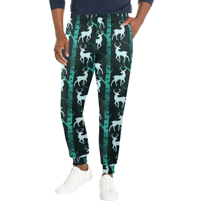 Deer Jungle Print Pattern Men's Casual Track Pants