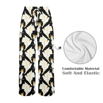 Cockatoo Print Design LKS402 Women's Wide Leg Lounge Pants