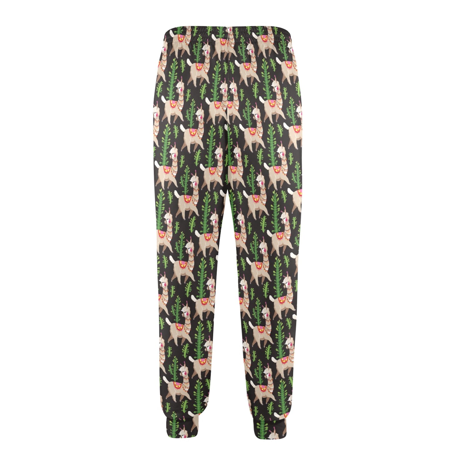 Alpaca Cactus Design Themed Print Men's Casual Track Pants
