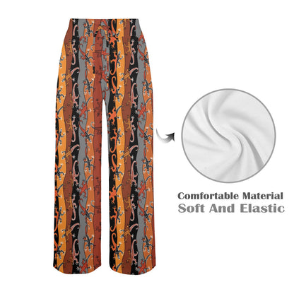 lizard Print Design LKS403 Women's Wide Leg Lounge Pants