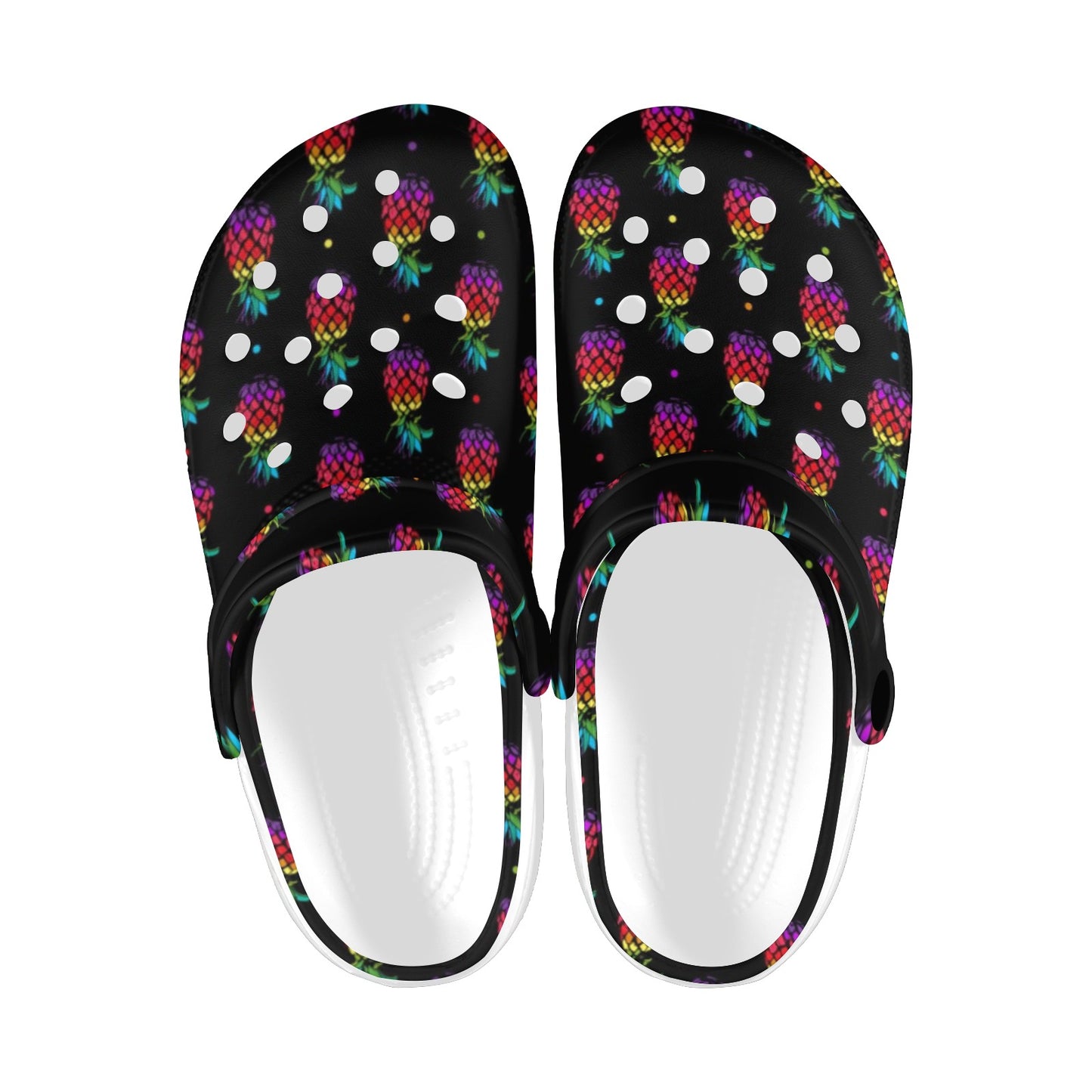 Pineapple Rainbow Dot Print Unisex Clogs Shoes
